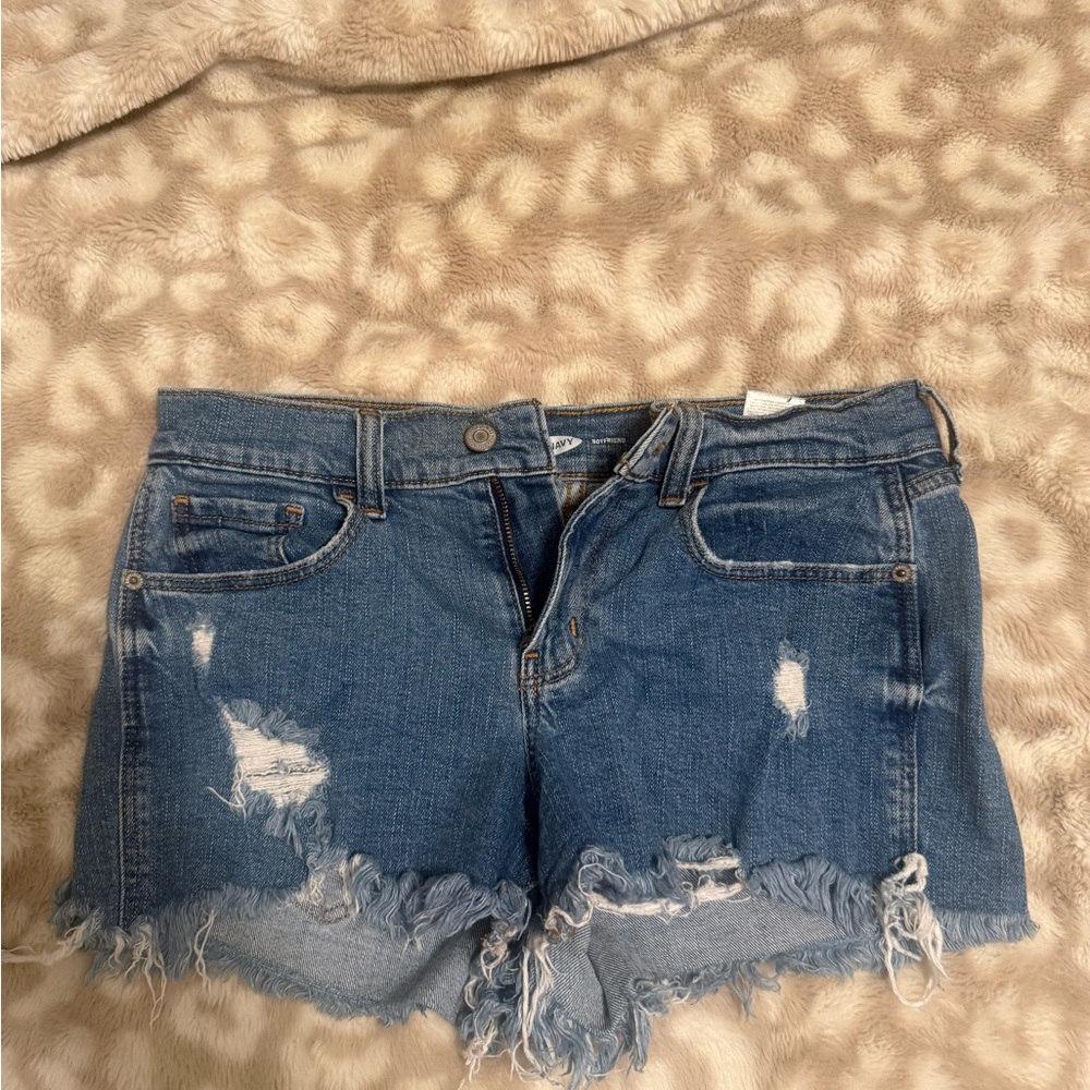 Old Navy Blue Distressed Jean Shorts